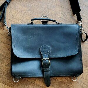 Black Leather Messenger Bag